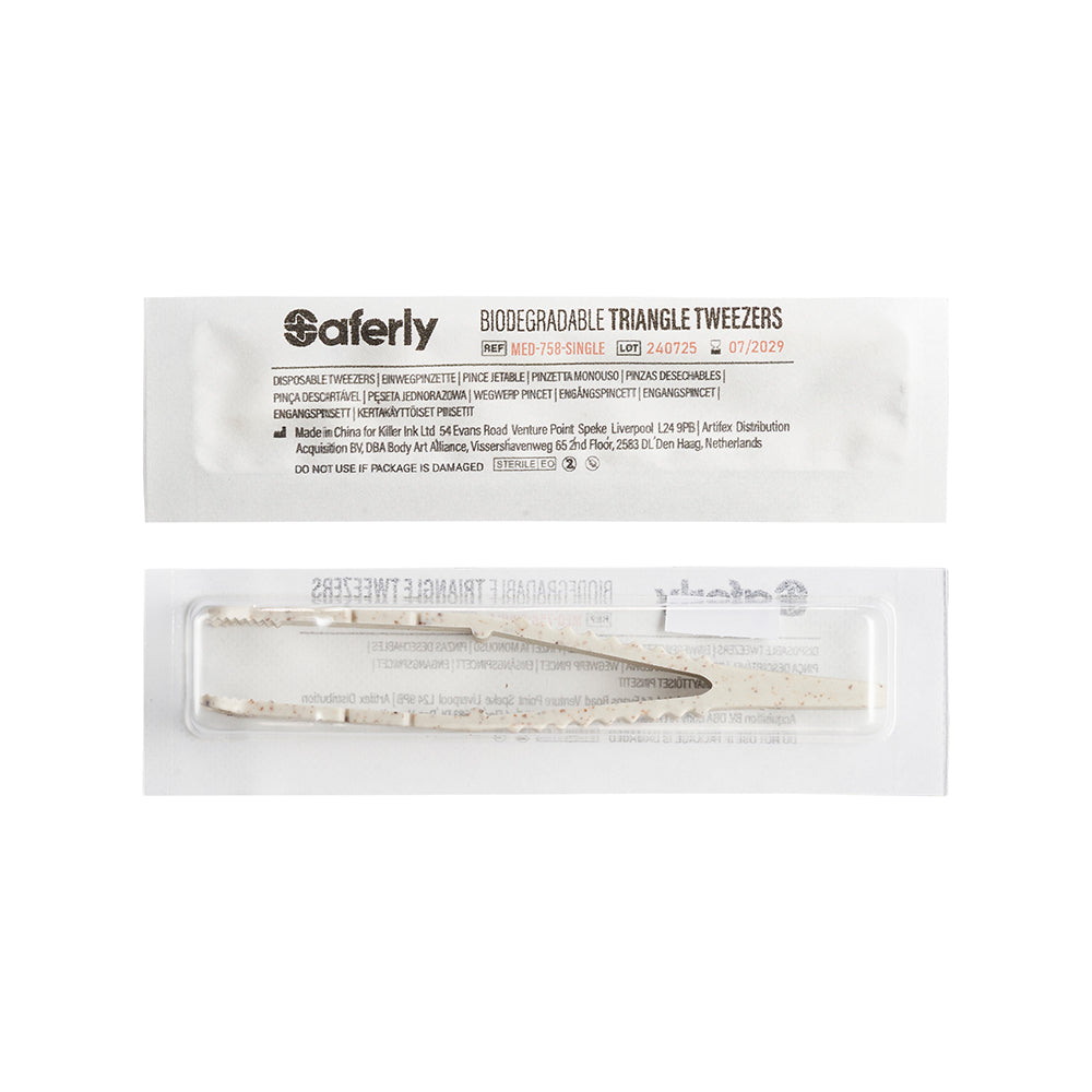 Saferly Medical Biodegradable Sterilized Triangle Tip Tweezers — Box of 25