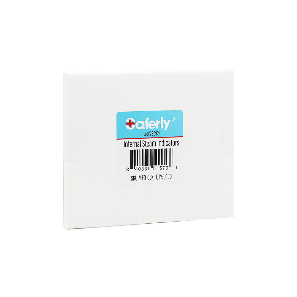 Saferly Internal Steam Indicators - Used with Sterilization Pouches - Price Per 1 Box of 1000