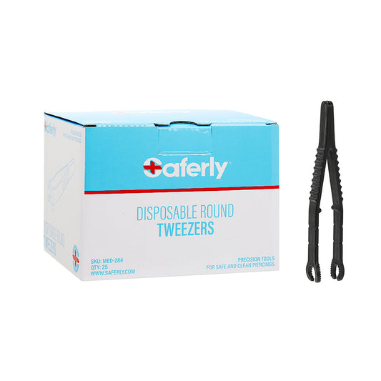 Saferly Medical Sterilized Round Tweezers - Single or Case of 25 Saferly Medical Sterilized Round Tweezers - Single or Case of 25