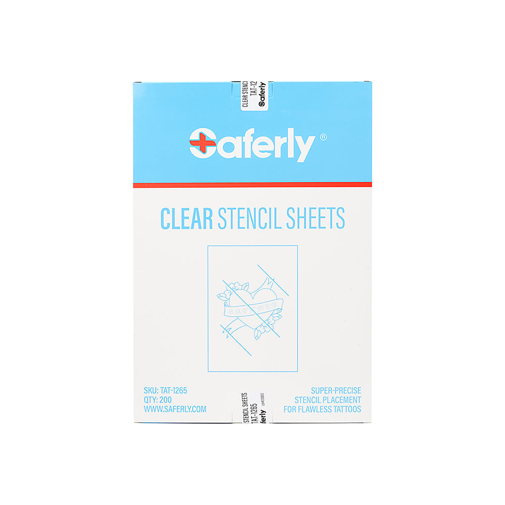 Saferly Clear Tattoo Stencil Insert — 8-1/2" x 11” — 200 Sheets