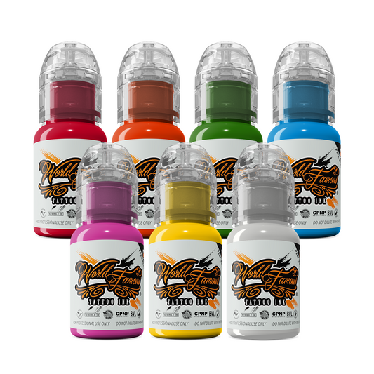 7Color Simple Set — World Famous Tattoo Ink — 1/2oz 7Color Simple Set — World Famous Tattoo Ink — 1/2oz