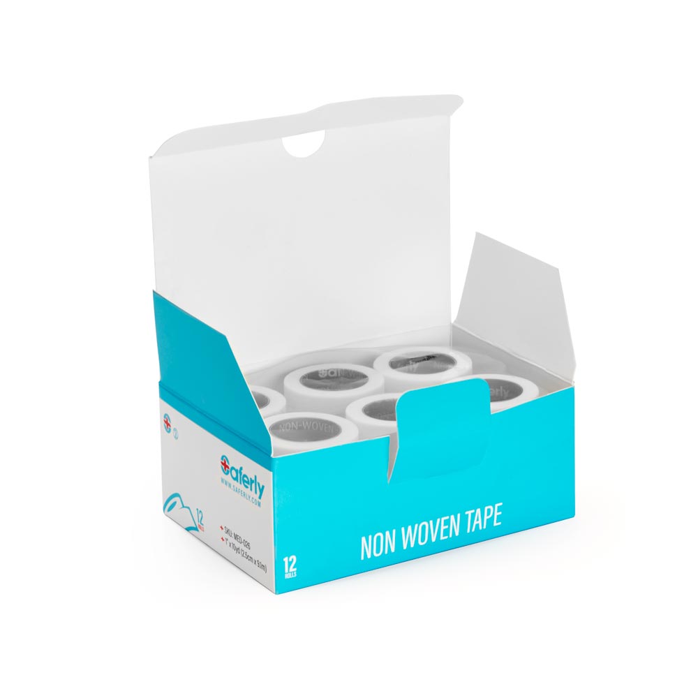 Saferly Non-Woven Paper Medical Cloth Tape — Case of 12 Rolls