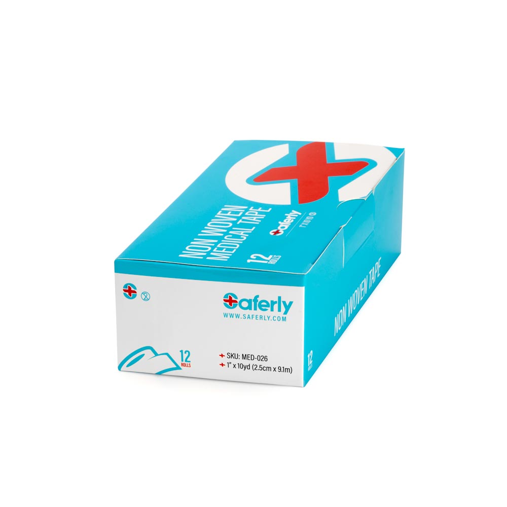 Saferly Non-Woven Paper Medical Cloth Tape — Case of 12 Rolls